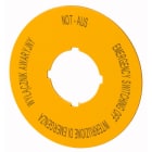 Eaton Industries France SAS - Étiquette, arrêt d'urgence, D=60mm, jaune, PL, EN, DE, IT
