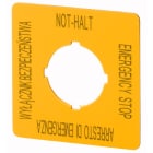 Eaton Industries France SAS - Étiquette, arrêt d'urgence, HxL=50x50mm, jaune, PL, EN, DE, IT