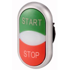 Eaton Industries France SAS - Bouton-poussoir double avec élement DEL, vert START/blanc/rouge STOP