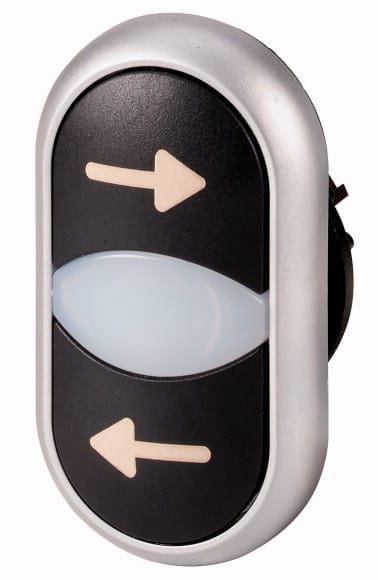 Eaton Industries France SAS - Bouton-poussoir double, +voyant lumineux, levier pivotant, avec inscription