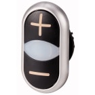 Eaton Industries France SAS - Bouton-poussoir double avec élement DEL, noir +/blanc/noir -