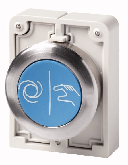Eaton Industries France SAS - Bouton poussoir, 30mm, flush, a rappel,bleu, avec inscription