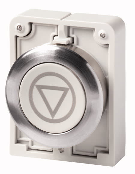 Eaton Industries France SAS - Bouton poussoir, 30mm, flush, a rappel,gris, avec inscription