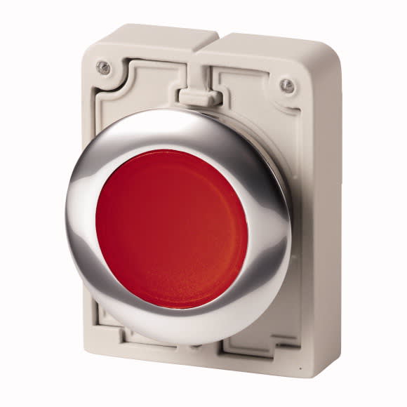 Eaton Industries France SAS - Bouton poussoir lumineux, 30mm, flush, à accroch rouge, sans inscription