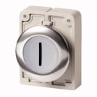 Eaton Industries France SAS - Bouton poussoir lumineux, 30mm, flush, a rappel,blanc, avec inscription