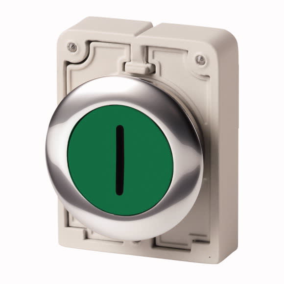 Eaton Industries France SAS - Bouton poussoir, 30mm, flush, à accroch vert, avec inscription