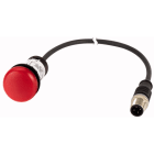 Eaton Industries France SAS - Voyant lumineux, RMQ Compact, rouge, plat, 0o/0f, M12A-male, câble noir, 0,2 m.