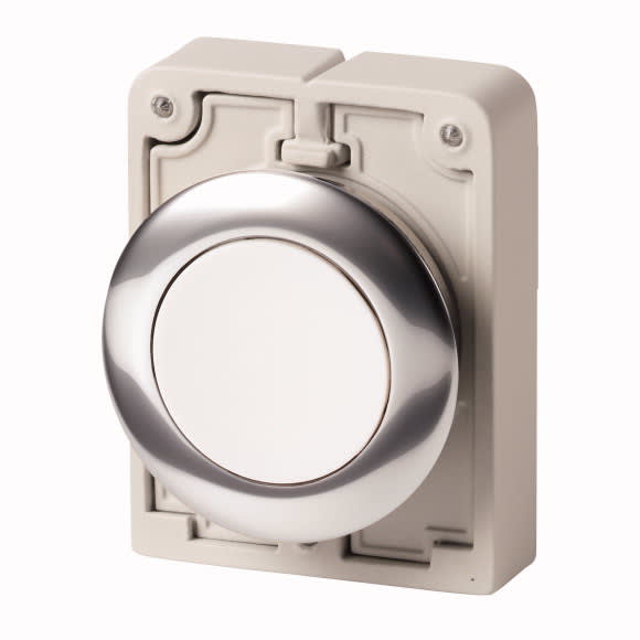 Eaton Industries France SAS - Bouton poussoir, 30mm, flush, a rappel,blanc, sans inscription