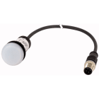 Eaton Industries France SAS - Voyant lumineux, RMQ Compact, blanc, plat, 0o/0f, M12A-male, câble noir, 0,2 m.