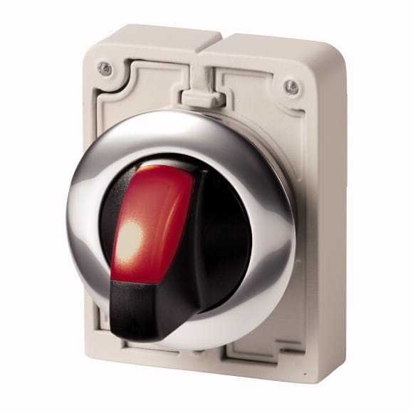 Eaton Industries France SAS - Commut rotatifs lumineux 30mm, a manette, rouge, 2 positions, à accroch