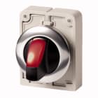 Eaton Industries France SAS - Commut rotatif lumineux, 30mm, à manette, rouge, 3 positions, à accroch