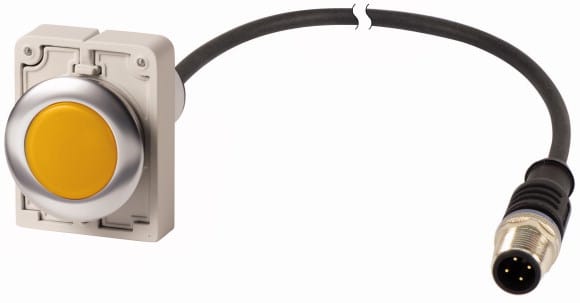 Eaton Industries France SAS - Voyant lumineux, jaune, 24 V AC/DC, cable et connecteur M12A, 4-pole, 1 m
