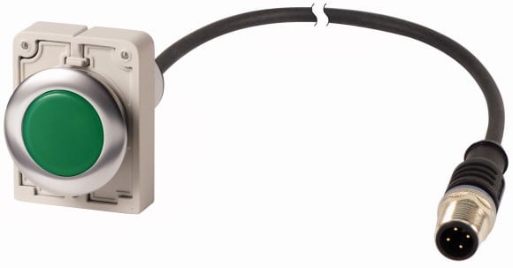 Eaton Industries France SAS - Voyant lumineux, vert, 24 V AC/DC, cable et connecteur M12A, 4-pole, 1 m