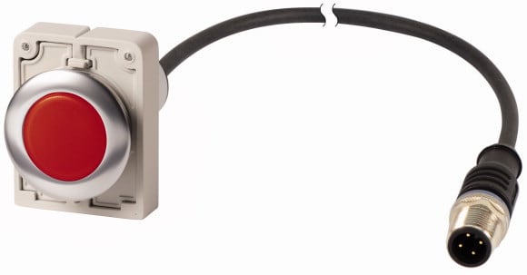 Eaton Industries France SAS - Voyant lumineux, rouge, 24 V AC/DC, cable et connecteur M12A, 4-pole, 1 m
