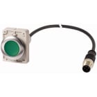 Eaton Industries France SAS - Bouton-poussoir, à rappel, 1 N/O, vert, cable et connecteur M12A, 4-pole, 1 m