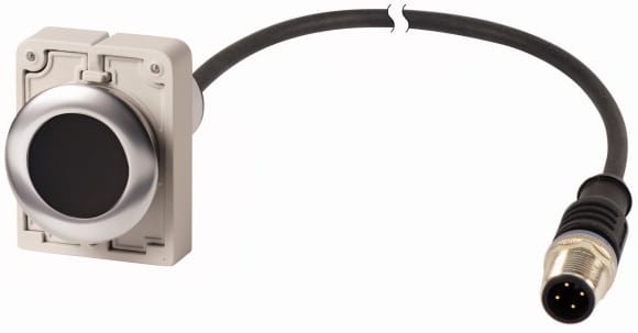 Eaton Industries France SAS - Bouton-poussoir, à accrochage, 1 N/C, noire, cable et connecteur M12A, 1 m