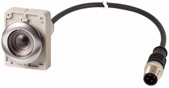 Eaton Industries France SAS - Bouton-poussoir, à accrochage, 1 N/O, cable et connecteur M12A, 4-pole, 1 m