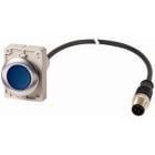 Eaton Industries France SAS - Bouton-poussoir lumineux, à accroch, 1 N/O, bleu,, cable + connecteur M12A, 1 m