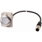Eaton Industries France SAS - Bouton-poussoir lumineux, à accroch, 1 N/O, blanc,, cable + connecteur M12A, 1 m