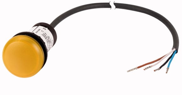 Eaton Industries France SAS - Voyant lumin.,24V,jaune,câble,3,5m,ouv.
