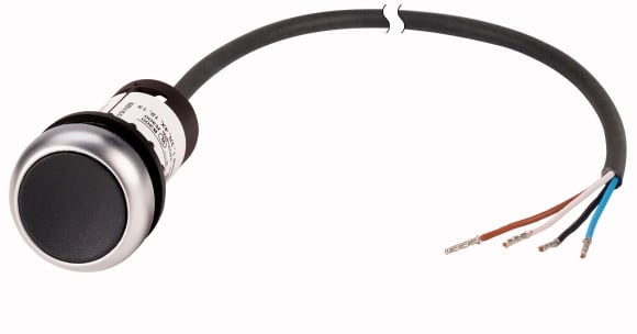 Eaton Industries France SAS - Bouton-poussoir affleur.,1O,noir,1m,ouv.