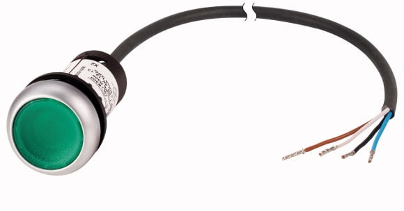 Eaton Industries France SAS - Bouton-pous.lum.,24V,1F,vert,1m,ouvert