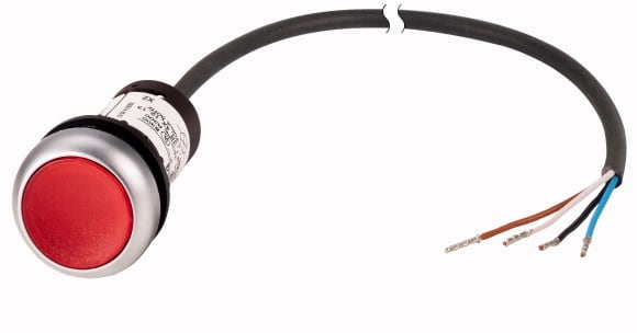 Eaton Industries France SAS - Bouton-pous.lum.,24V,1O,rouge,1m,ouv.