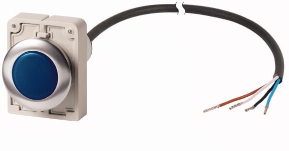 Eaton Industries France SAS - Voyant lumineux, blue, 24 V AC/DC, cable extrémité ouverte, 4-pole, 1 m