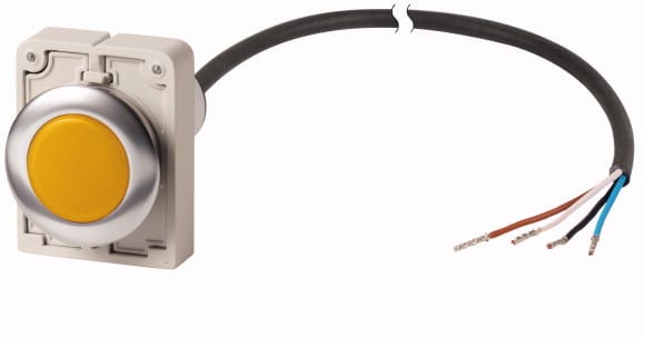 Eaton Industries France SAS - Voyant lumineux, jaune, 24 V AC/DC, cable extrémité ouverte, 4-pole, 1 m