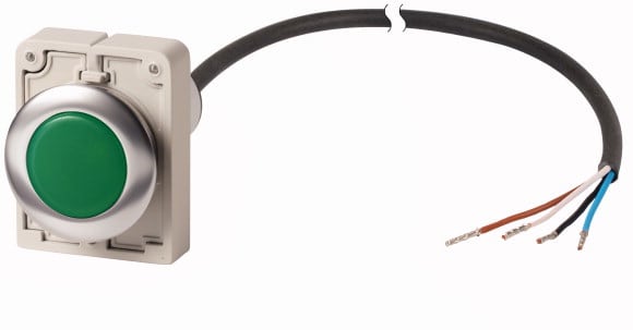 Eaton Industries France SAS - Voyant lumineux, vert, 24 V AC/DC, cable extrémité ouverte, 4-pole, 1 m
