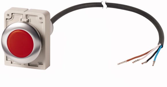 Eaton Industries France SAS - Voyant lumineux, rouge, 24 V AC/DC, cable extrémité ouverte, 4-pole, 1 m