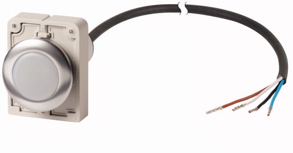 Eaton Industries France SAS - Voyant lumineux, blanc, 24 V AC/DC, cable extrémité ouverte, 4-pole, 3.5 m