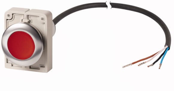 Eaton Industries France SAS - Bouton-poussoir, à rappel, 1NC, rouge, cable extrémité ouverte, 4-conductor, 1 m