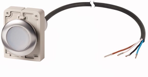 Eaton Industries France SAS - Bouton-poussoir, à accrochage, 1 N/O, blanc, cable extrémité ouverte, 3.5 m