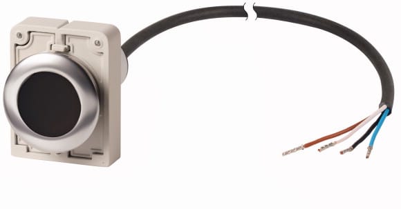 Eaton Industries France SAS - Bouton-poussoir, à rappel, 1 N/C, noire, cable extrémité ouverte, 4-pole, 3.5 m