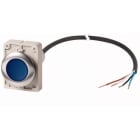 Eaton Industries France SAS - Bouton-poussoir lumineux, à rappel, 1 F, blue, 24 V AC/DC, tétrapolaire, 1 m