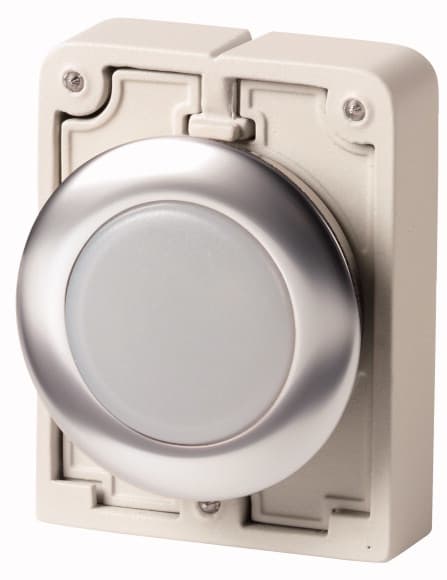 Eaton Industries France SAS - Voyant lumineux, 30mm, Acier inoxydable, plat, blanc, à rappel, personalisable