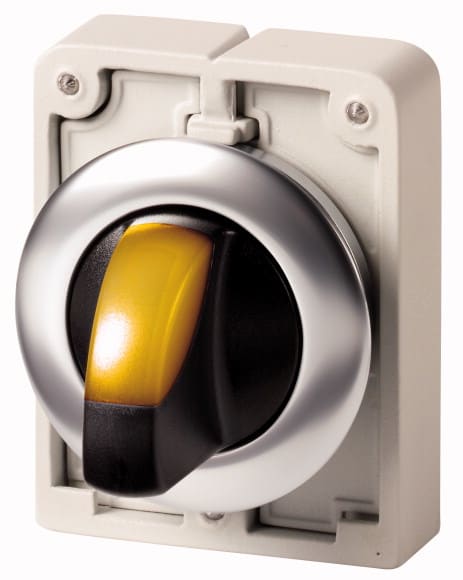 Eaton Industries France SAS - Commut.rotat.lum.30mm affl.jaune 2pos.
