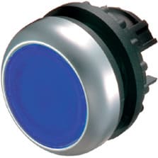 Eaton Industries France SAS - Bouton-poussoir lumineux, plat, bleu, à rappel