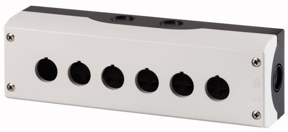 Eaton Industries France SAS - Boîtier à monter en saillie, RAL 7035, Inscription personnalisée, perçages: 6