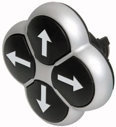 Eaton Industries France SAS - Bouton-poussoir 4 positions, noir/gris, à rappel, titan