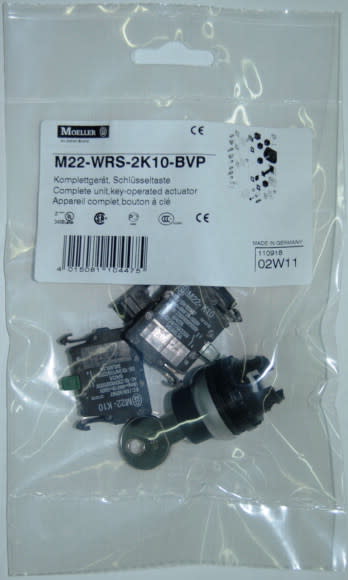 Eaton Industries France SAS - Commutateur à clé, 2 contacts à fermeture, appareil complet