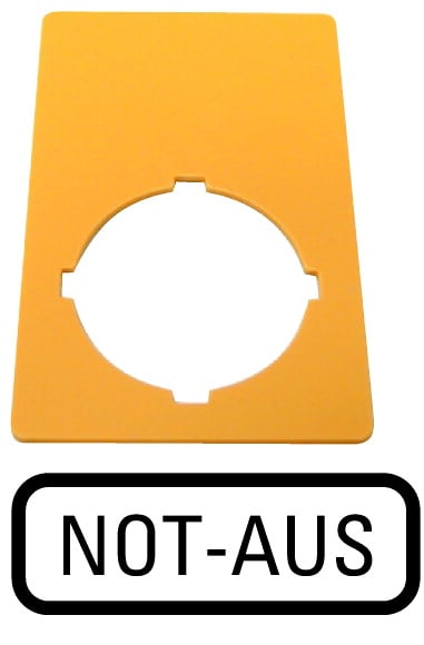 Eaton Industries France SAS - Étiquette, arrêt d'urgence, jaune, HxL=50x33mm, arrêt d'urgence