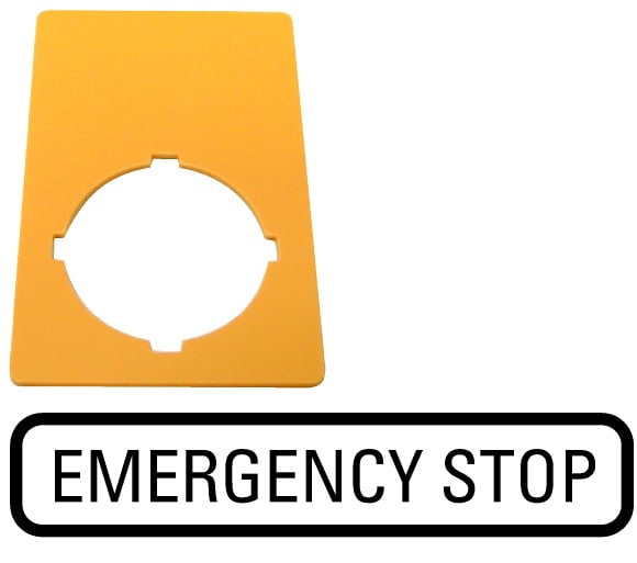 Eaton Industries France SAS - Étiquette, arrêt d'urgence, jaune, HxL=50x33mm, EMERGENCY STOP