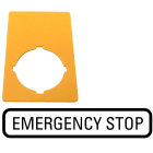 Eaton Industries France SAS - Étiquette, arrêt d'urgence, jaune, HxL=50x33mm, EMERGENCY STOP
