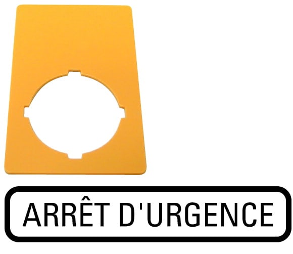 Eaton Industries France SAS - Étiquette, arrêt d'urgence, jaune, HxL=50x33mm, arrêt d'urgence