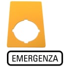 Eaton Industries France SAS - Étiquette, arrêt d'urgence, jaune, HxL=50x33mm, EMERGENZA