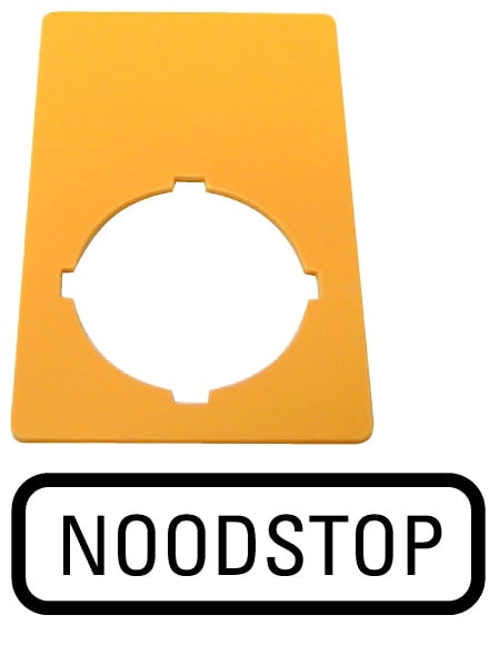 Eaton Industries France SAS - Étiquette, arrêt d'urgence, jaune, HxL=50x33mm, NOODSTOP