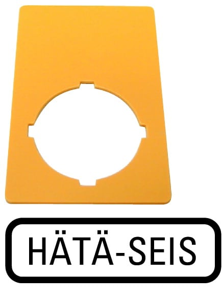 Eaton Industries France SAS - Étiquette, arrêt d'urgence, jaune, HxL=50x33mm, HÄTÄ-SEIS