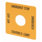 Eaton Industries France SAS - Étiquette, arrêt d'urgence, jaune, HxL=50x50mm, 4 langues, DE, EN, FR, IT